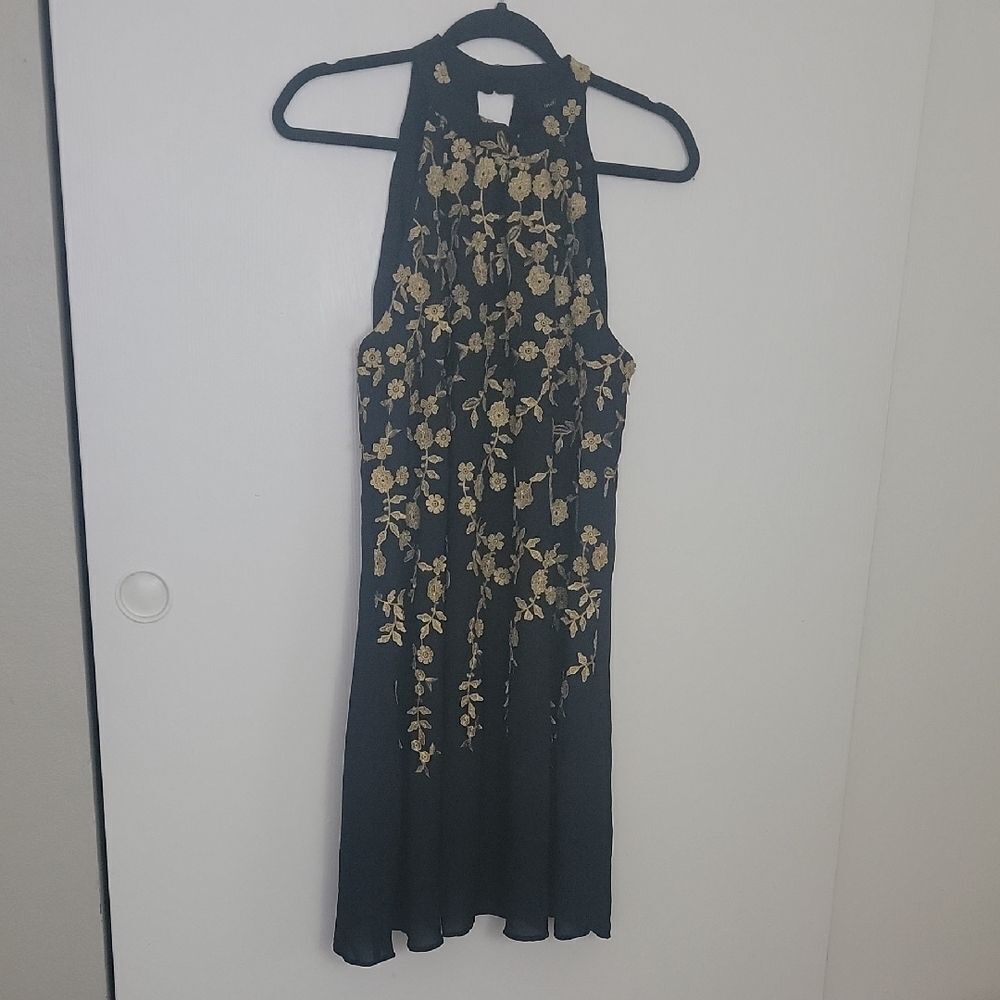 Beautiful 3d Embroidered Gold Dress